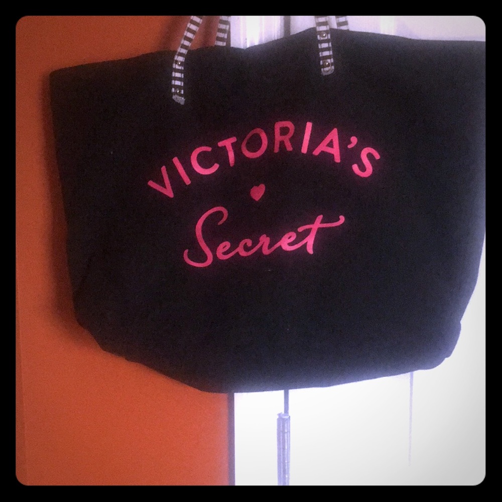 Pink and Black Victoria Secret Tote